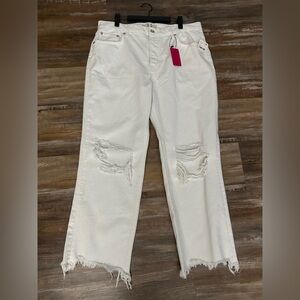 Free People White Ripped Women's Jeans